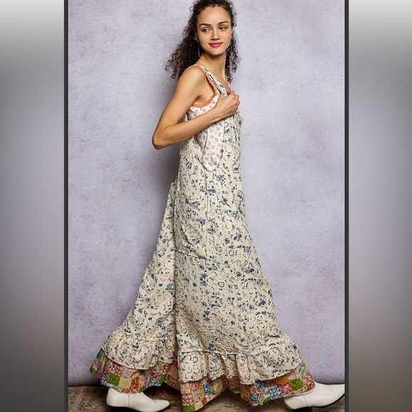 305 ❤️POL textured denim ruffle hem overalls - Picture 2 of 5